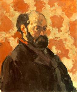 Paul Cézanne: Autoretrato sobre fondo rosa